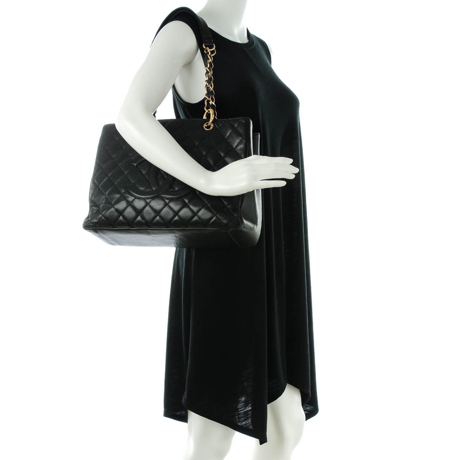 Chanel Caviar Quilted Grand Shopping Tote GST Black 2 of 7