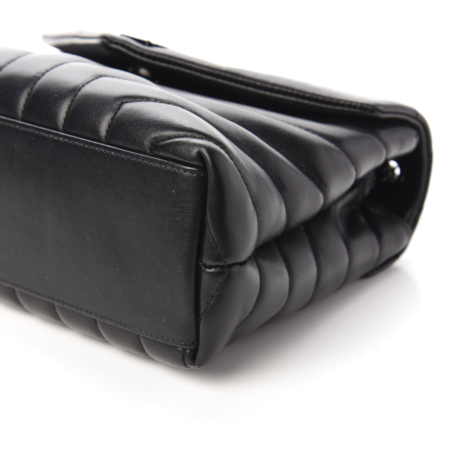 Saint Laurent Calfskin Y Quilted Monogram Small Loulou Chain Satchel Black 8 of 10
