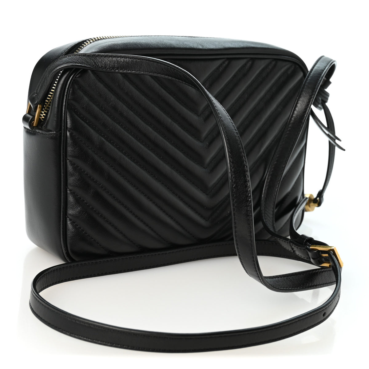 Saint Laurent Calfskin Matelasse Monogram Lou Camera Bag Black 3 of 10