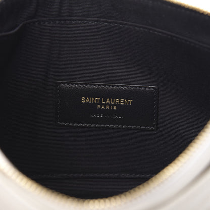 Saint Laurent Grain De Poudre Chevron Monogram Large Bill Pouch Blanc Vintage 6 of 8
