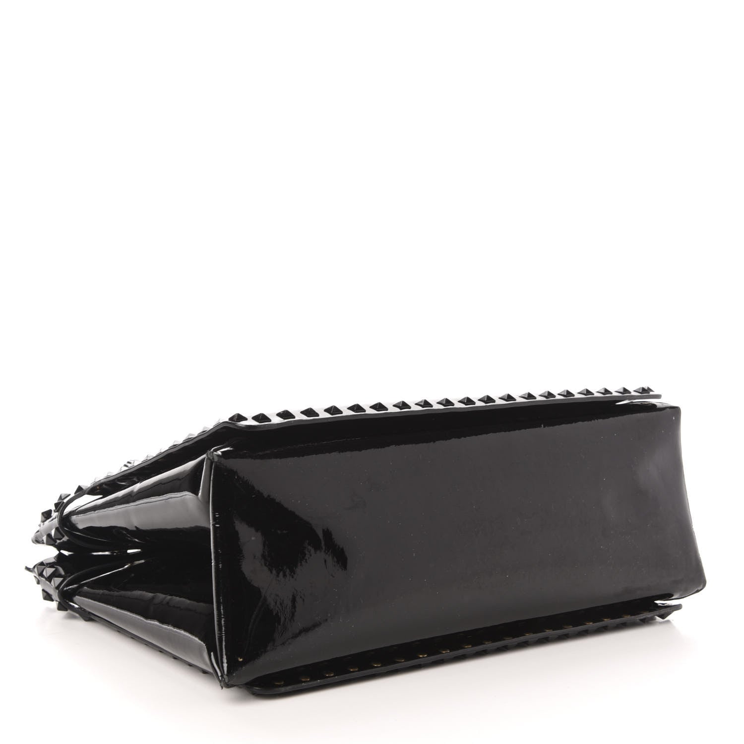 Valentino Garavani Patent Rockstud Flip Lock Tote Black 5 of 13