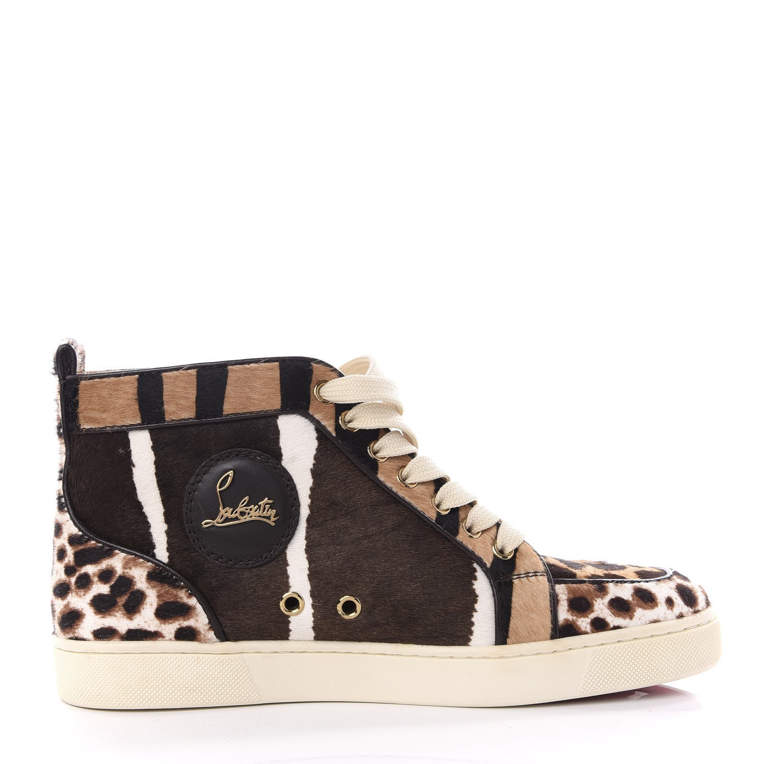 Christian Louboutin Calf Hair Animal Print Rantus Orlato Flat Sneakers 38 Multicolor 2 of 11