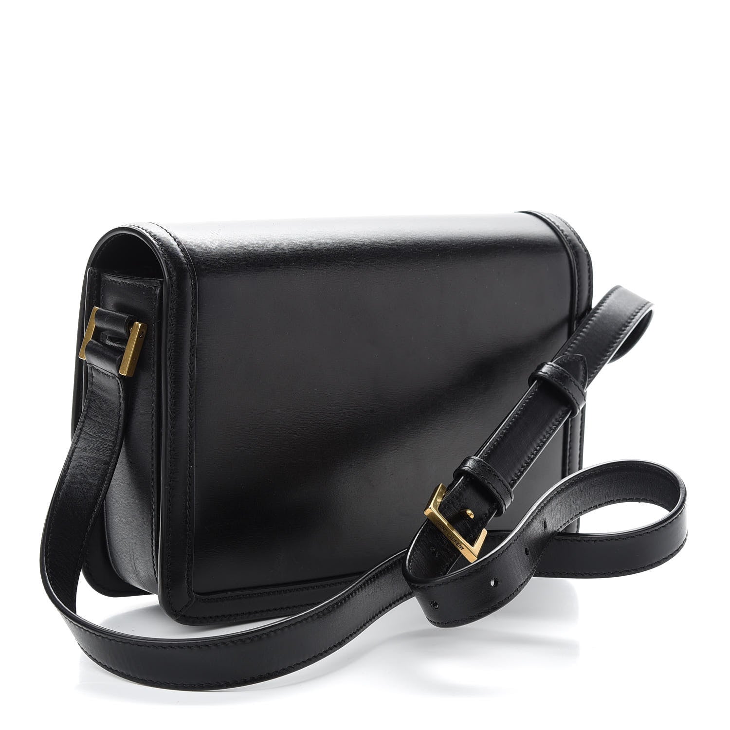 Saint Laurent Box Calfskin Monogram Medium Solferino Satchel Black 3 of 9