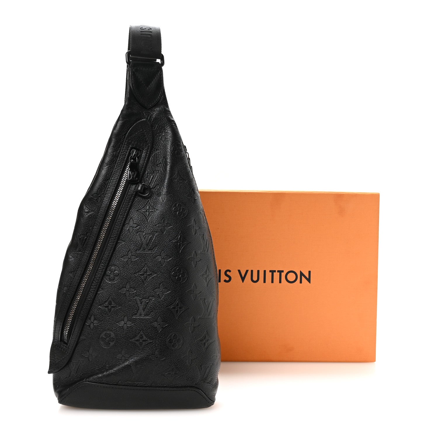 Louis Vuitton Calfskin Shadow Monogram Duo Slingbag Black 10 of 11