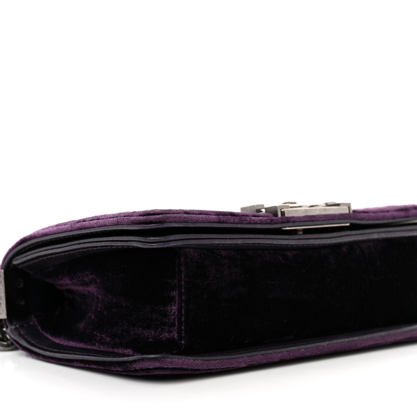 Velvet Quilted Small Boy Flap Purple