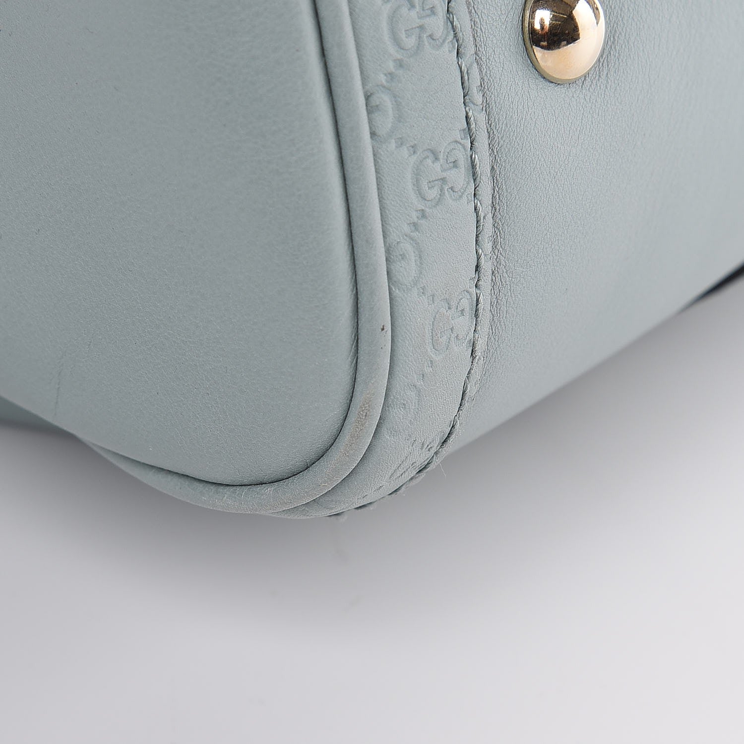 Gucci Calfskin Microguccissima Trim Medium Boston Light Blue 10 of 12