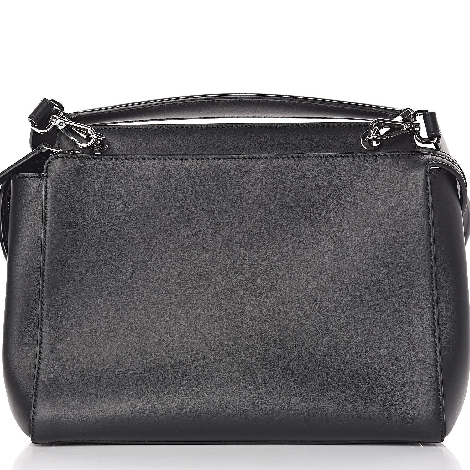 Fendi Vitello Baltico Dolce DotCom Satchel Black Blue Royal 9 of 15