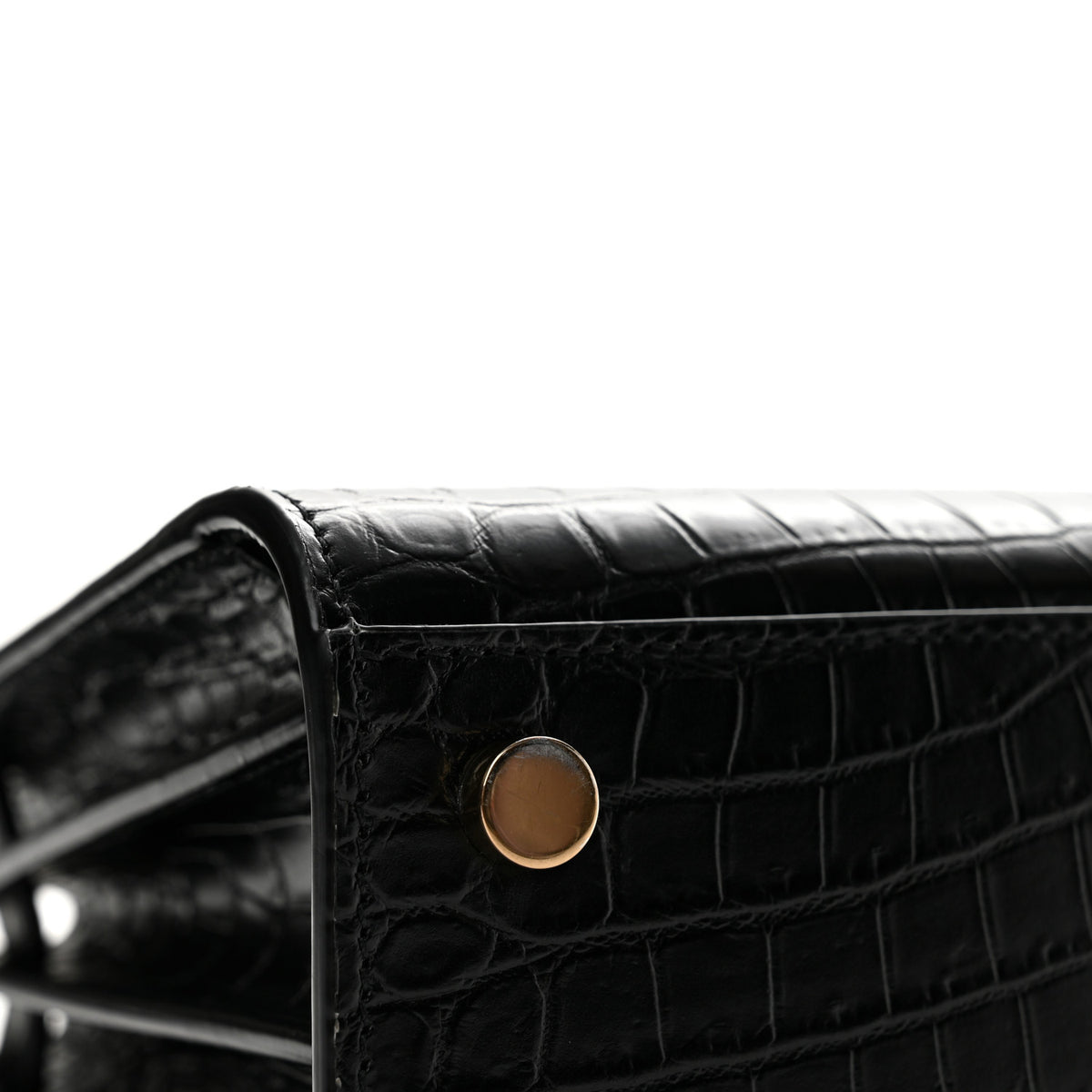 Saint Laurent Calfskin Crocodile Embossed Nano Sac De Jour Black 12 of 14