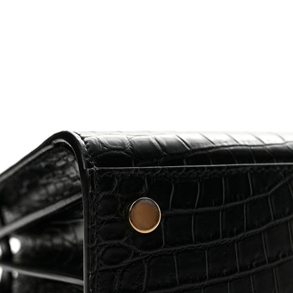 Saint Laurent Calfskin Crocodile Embossed Nano Sac De Jour Black 12 of 14