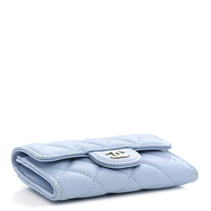 Chanel Caviar Quilted Flap Card Holder Wallet Light Blue 4 of 7