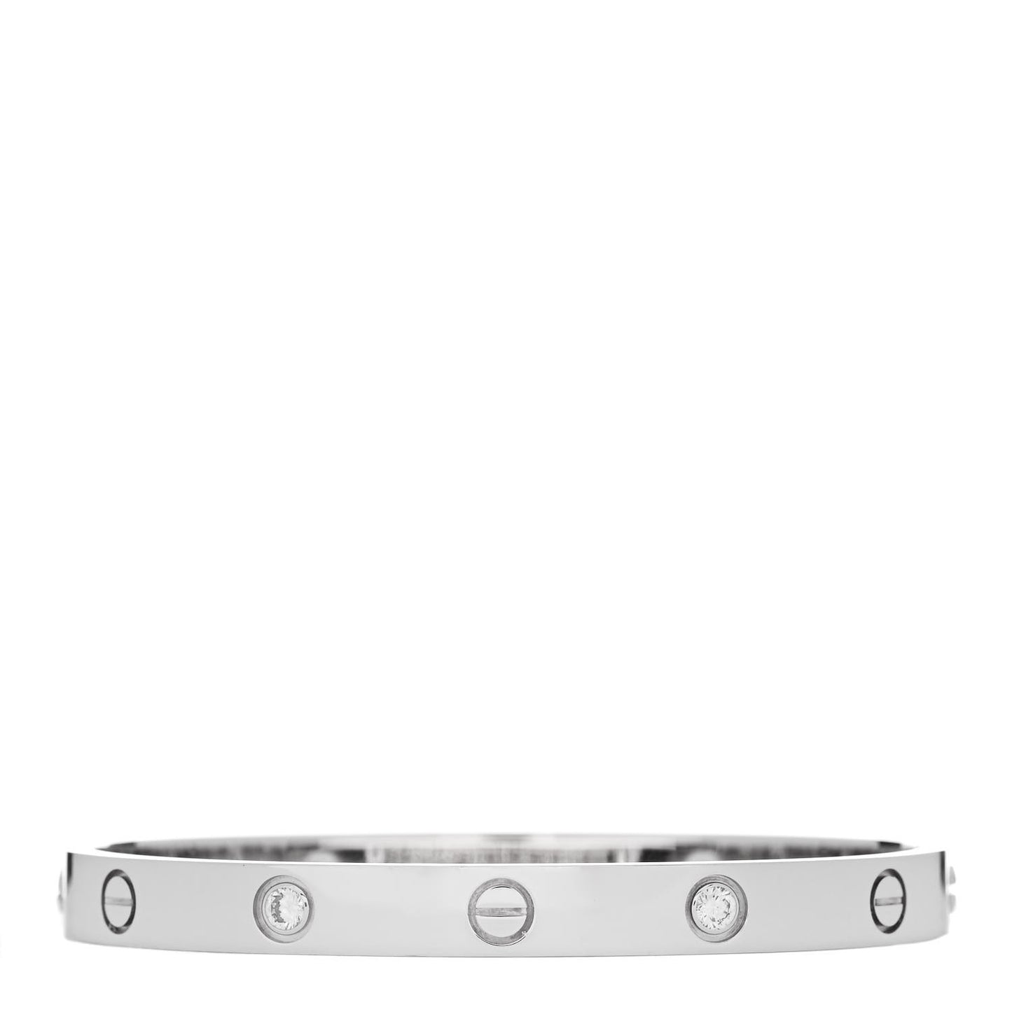 18K White Gold 4 Diamond Love Bracelet 17