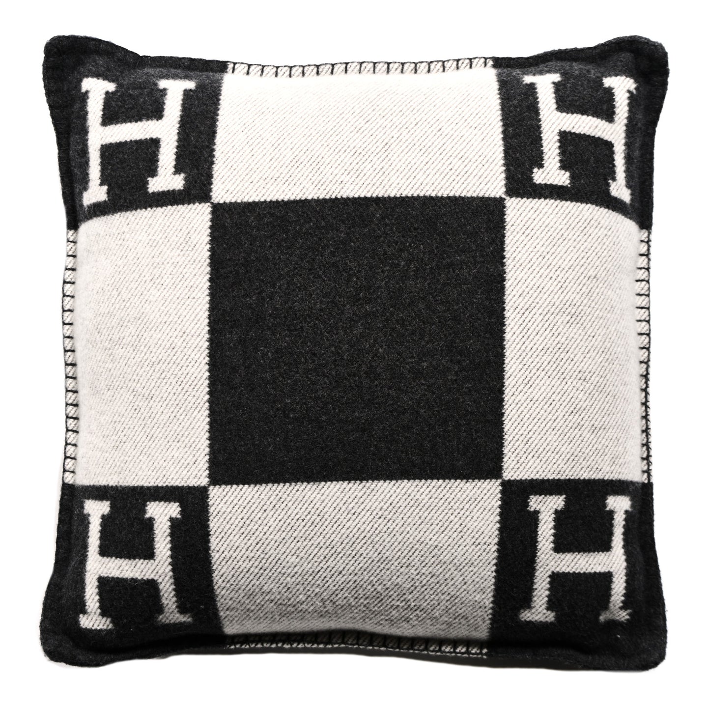 Wool Cashmere Avalon Pillow PM Ecru Gris Fonce