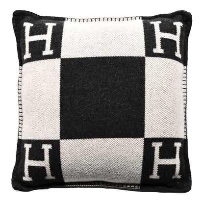 Hermes Wool Cashmere Avalon Pillow PM Ecru Gris Fonce 1 of 3