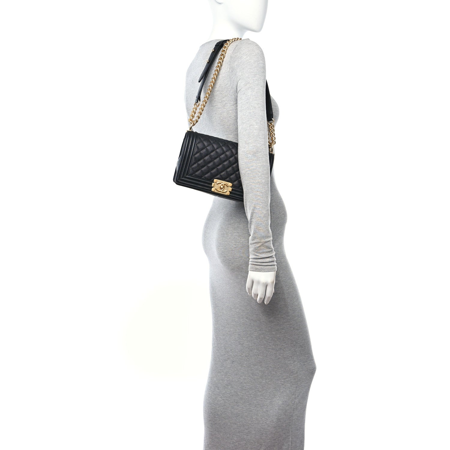 Chanel Caviar Quilted Medium Boy Flap Black 2 of 11