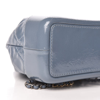 Chanel Patent Goatskin Quilted Small Gabrielle Backpack Blue 9 of 12