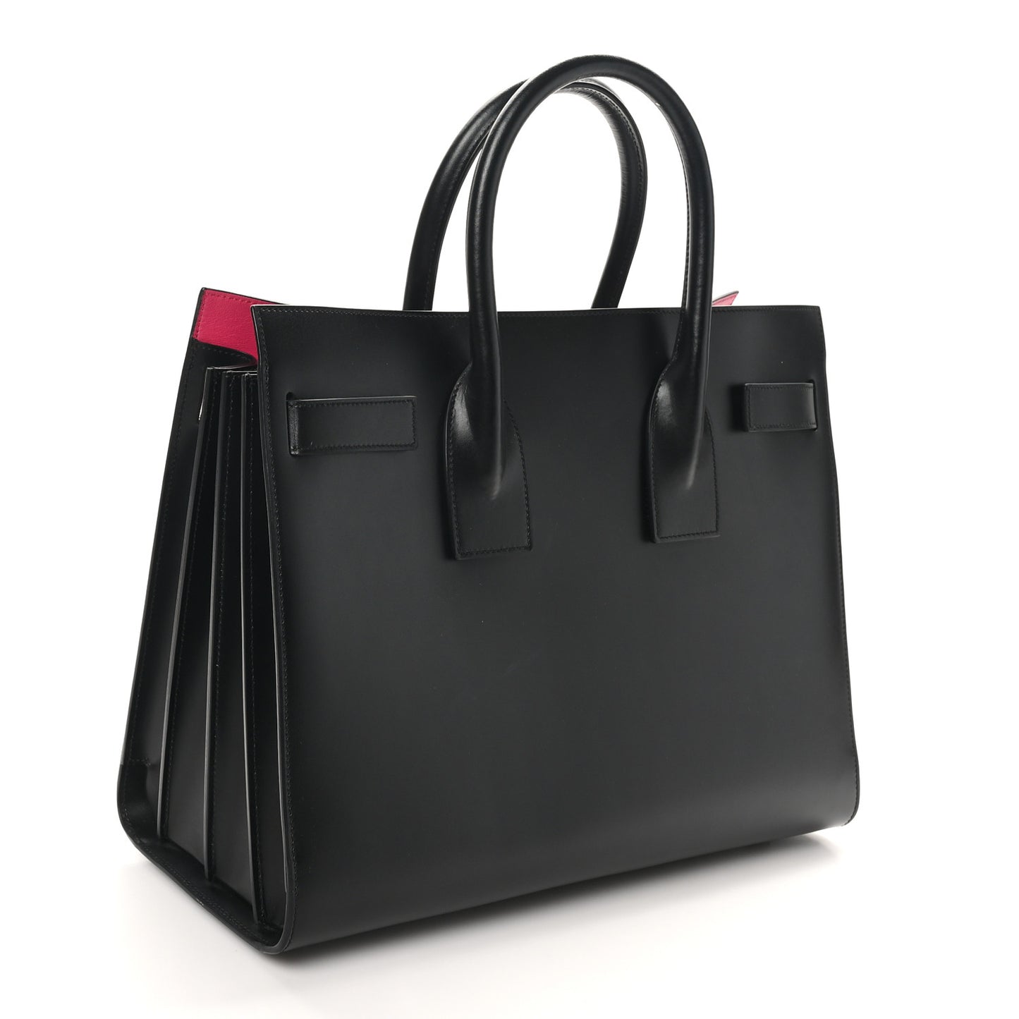 Calfskin Small Sac De Jour Black Fuchsia