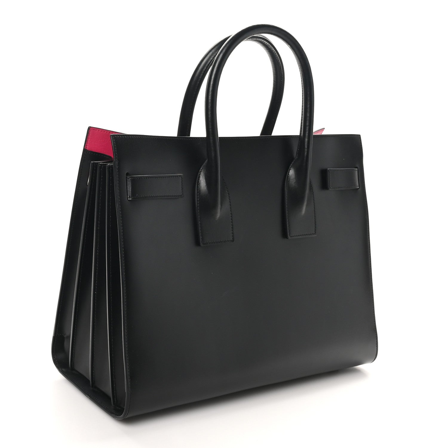 Saint Laurent Calfskin Small Sac De Jour Black Fuchsia 4 of 12