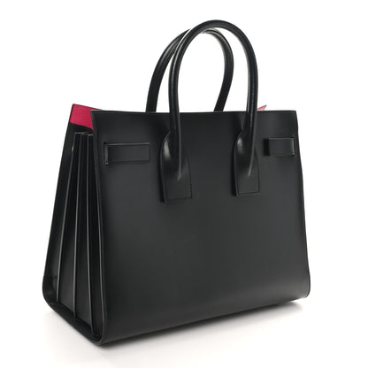 Saint Laurent Calfskin Small Sac De Jour Black Fuchsia 4 of 12