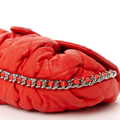 Chanel Washed Lambskin Quilted Medium Chain Around Messenger Red 10 of 10
