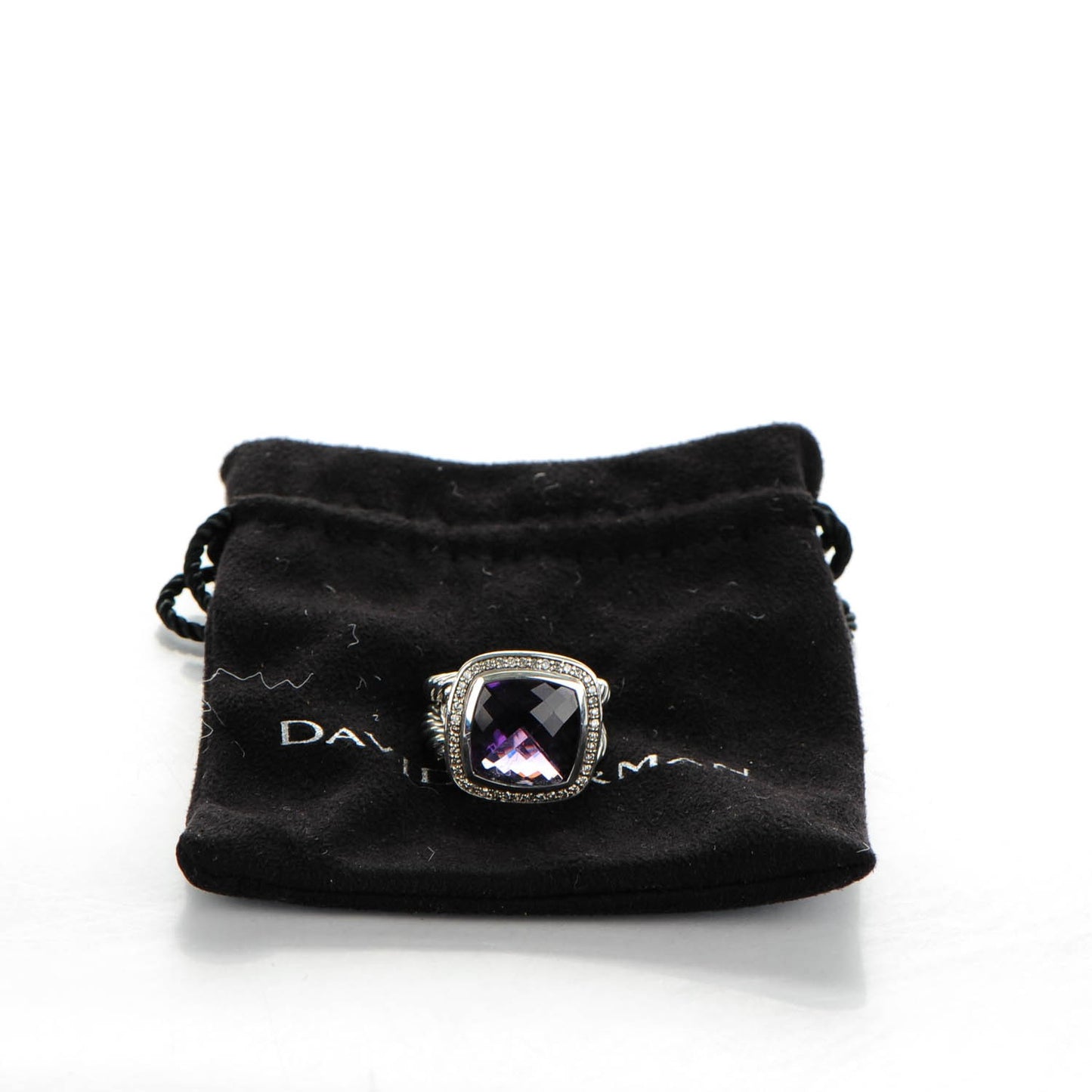 Sterling Silver Diamond Amethyst 14mm Albion Ring 54 7