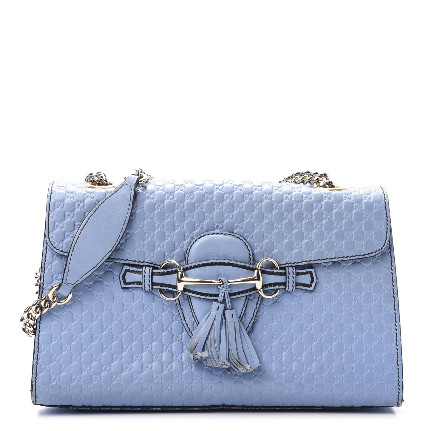 Microguccissima Medium Emily Chain Shoulder Bag Mineral Blue
