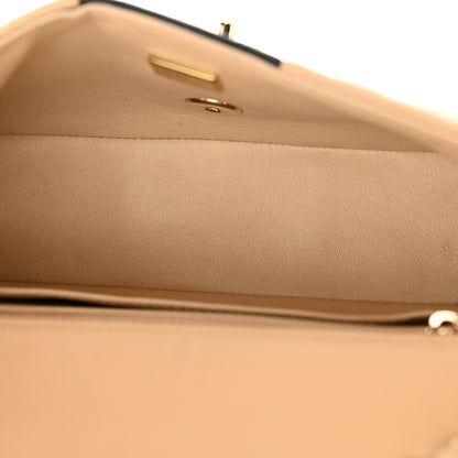 Chanel Lambskin Quilted Mini Rectangular Flap Beige Black 5 of 18