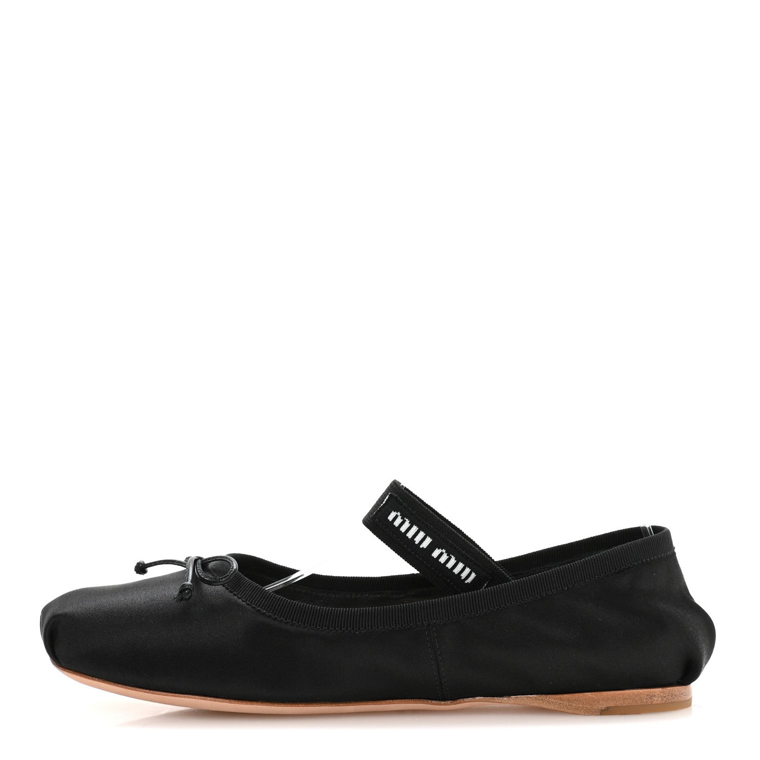 Miu Miu Satin Ballerina Flats 37 Black 1 of 7