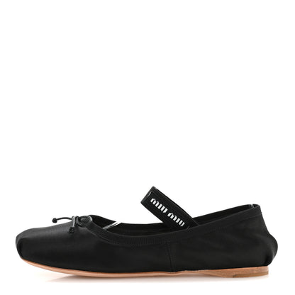 Miu Miu Satin Ballerina Flats 37 Black 1 of 7