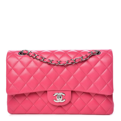 Chanel Lambskin Quilted Medium Double Flap Dark Pink 1 of 13