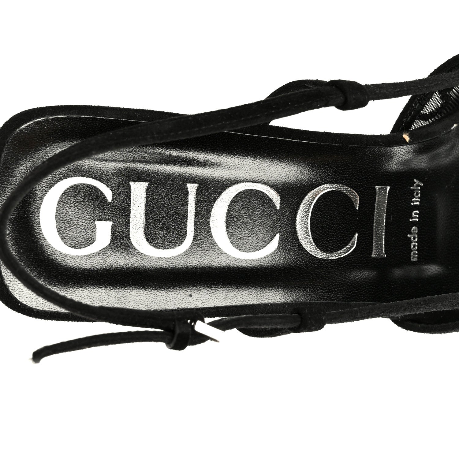Gucci Tela Retino Kid Scamosciato Crystal GG Monogram Square G 35mm Slingback Pumps 39 Black 7 of 11