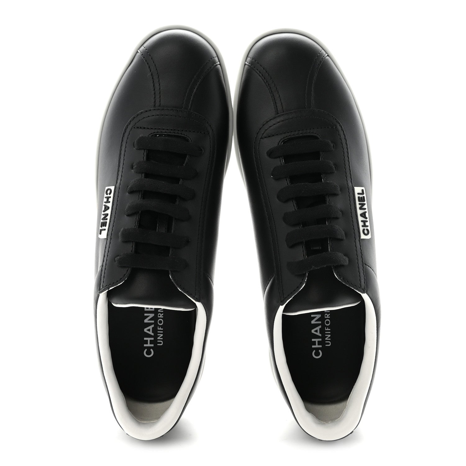 Chanel Calfskin CC Uniform Womens Sneakers 40 Black 2 of 9