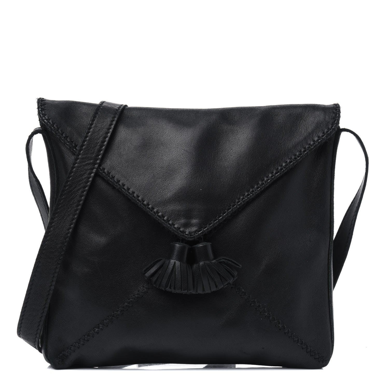 Hermes Lambskin Tassel Envelope Crossbody Black 1 of 4