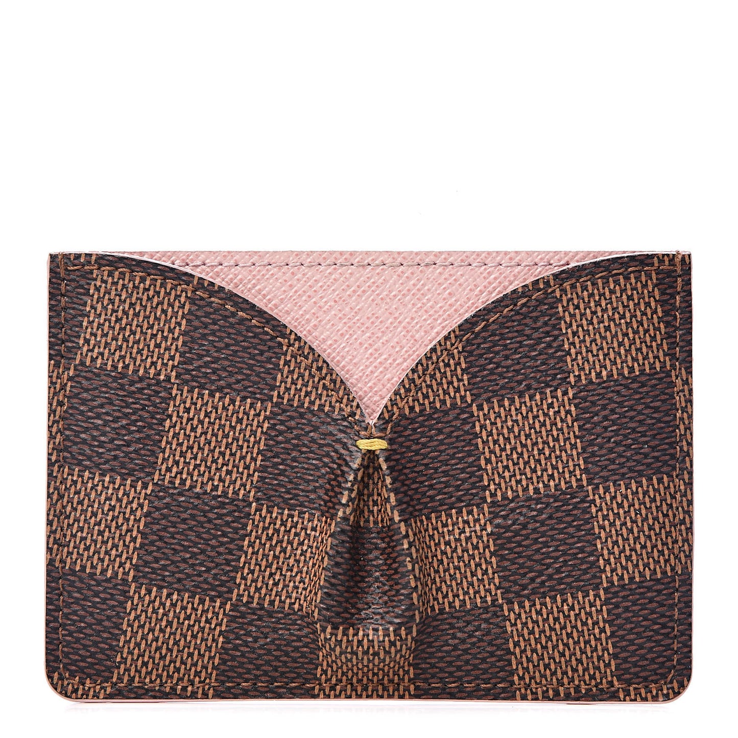 Damier Ebene Caissa Card Holder Rose Ballerine