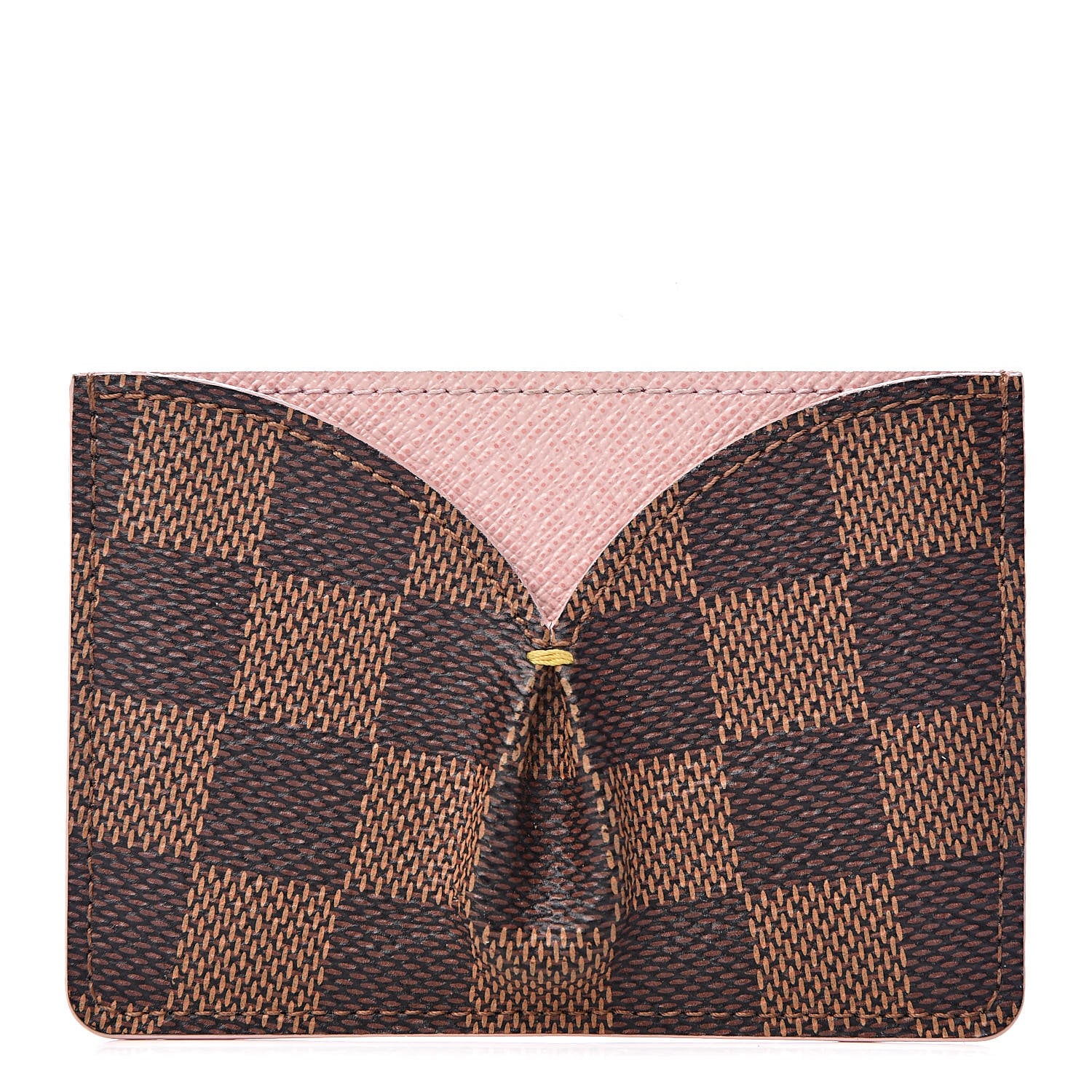 Louis Vuitton Damier Ebene Caissa Card Holder Rose Ballerine 1 of 9