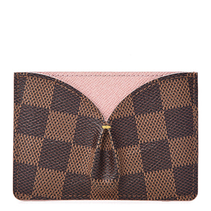 Louis Vuitton Damier Ebene Caissa Card Holder Rose Ballerine 1 of 9