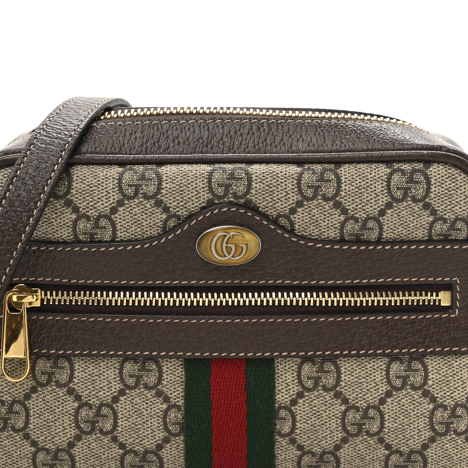 Gucci GG Supreme Monogram Web Mini Ophidia Shoulder Bag Brown 8 of 12