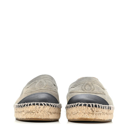 Chanel Suede Lambskin Espadrilles 37 Grey Black 2 of 4