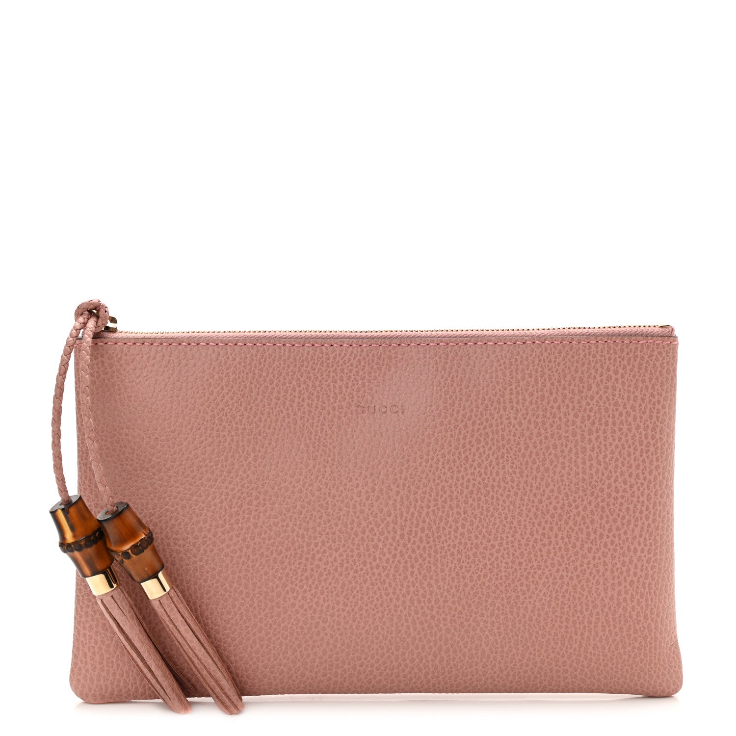 Gucci Calfskin Bamboo Clutch Pink 1 of 7