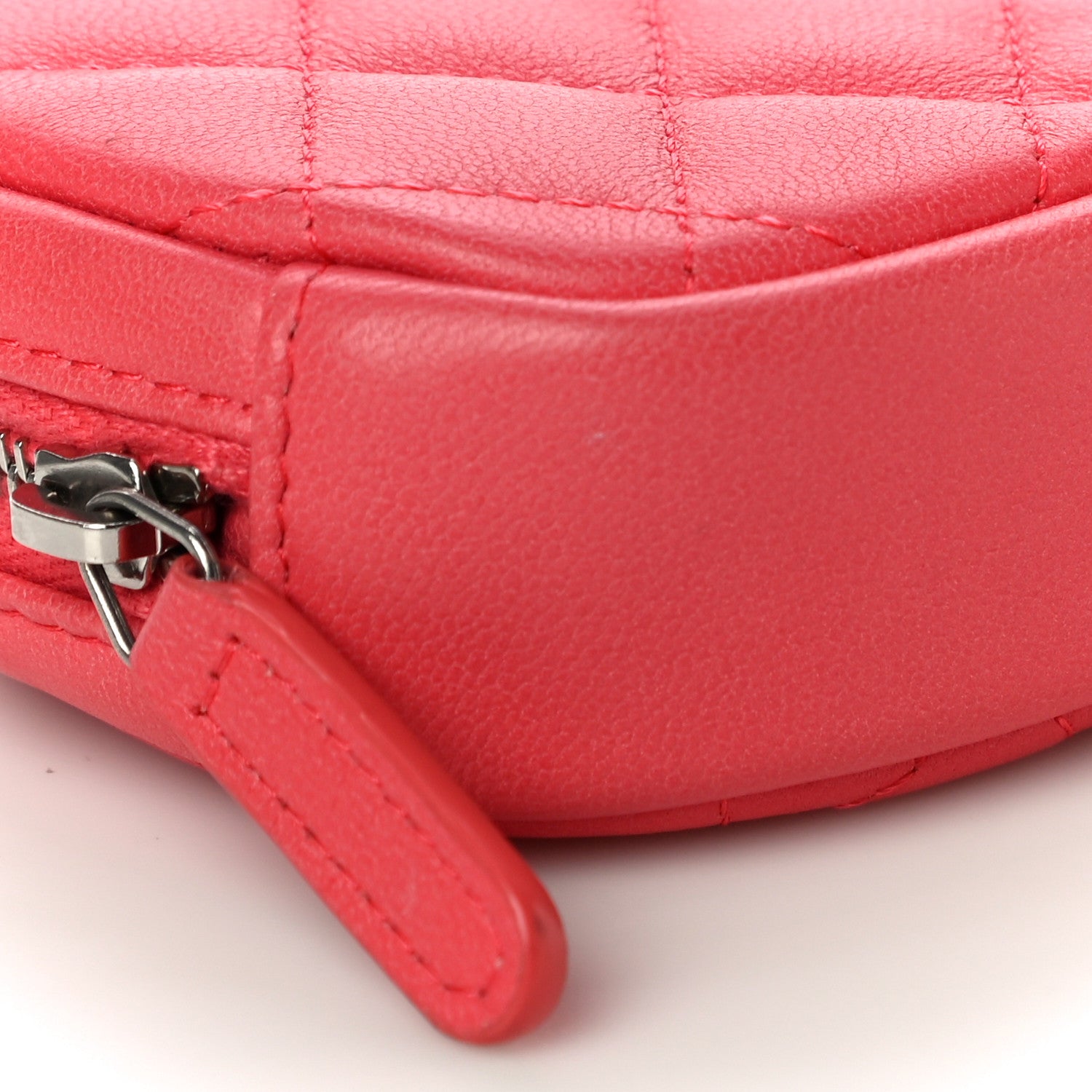 Chanel Lambskin Quilted Zip Around Classic Coin Purse Coral 9 of 10