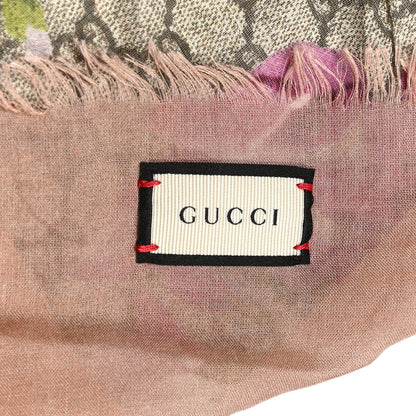 Gucci Modal Silk GG Monogram Gery Square Scarf Shell Light Brown 3 of 3