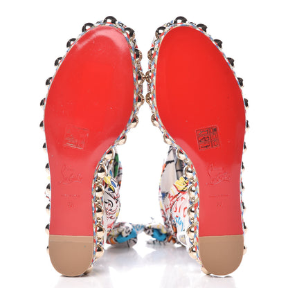 Christian Louboutin Patent Crepe Satin Levantinana 60 Platform Sandals 38 Version White 5 of 9