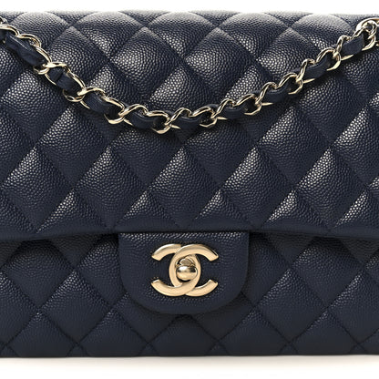 Chanel Caviar Quilted Medium Double Flap Navy Navy 9 of 12