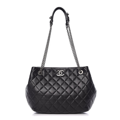 Chanel Lambskin Quilted Accordion Tote Black 1 of 10