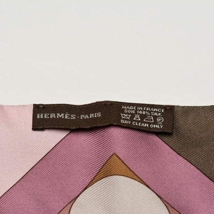 Hermes Silk La Rose Des Vents Twilly Camel Saumon Violine 3 of 3