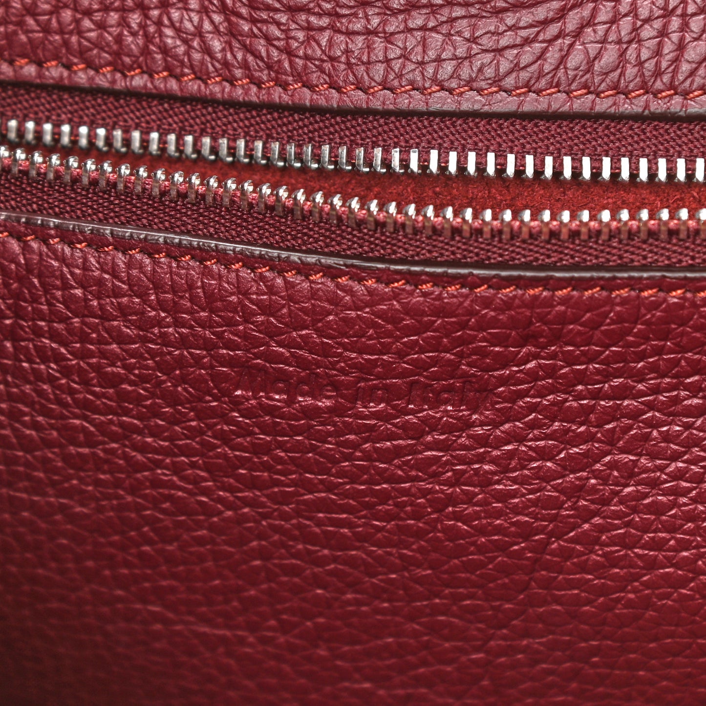 Supple Grained Calfskin Small Big Bag Wine