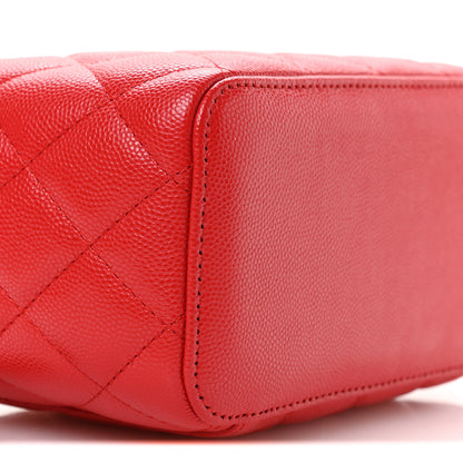 Chanel Caviar Quilted Small Vanity Case With Chain Red 9 of 11