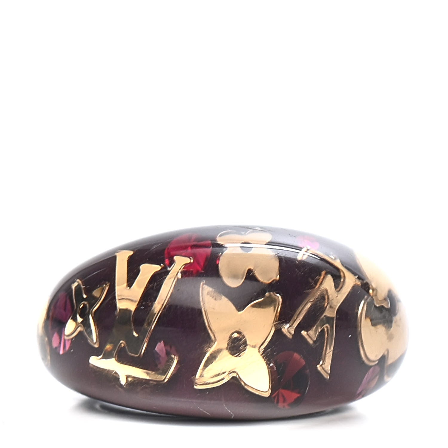 Louis Vuitton Resin Swarovski Crystal Inclusion Ring 6 Amarante 1 of 3