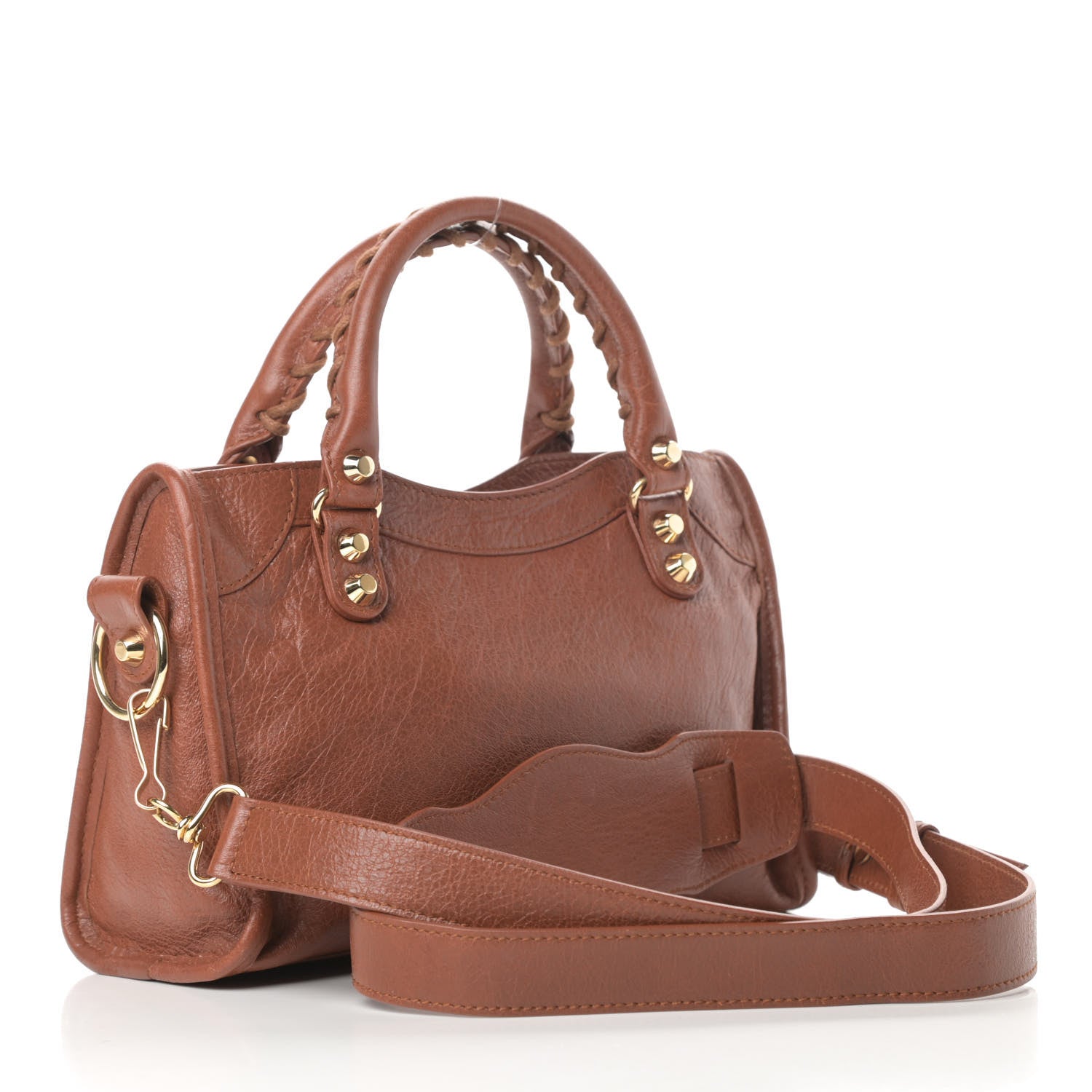 Balenciaga Agneau Classic Gold Hardware Mini City Marron Cognac 3 of 10