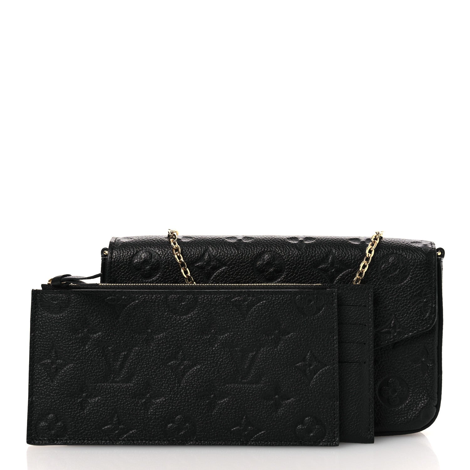 Louis Vuitton Empreinte Pochette Felicie Chain Wallet Black 3 of 13