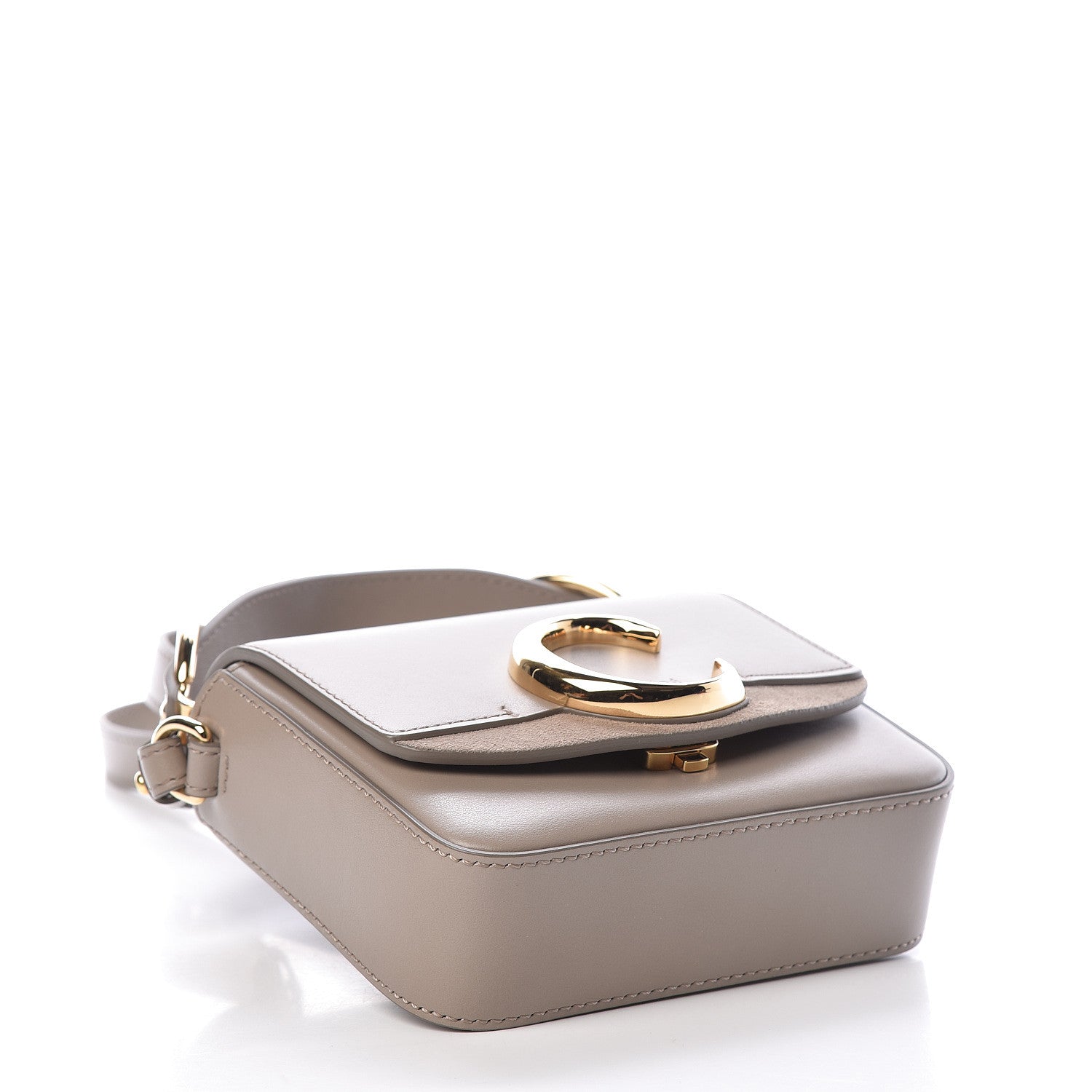 Chloe Shiny Calfskin Suede Mini C Bag Motty Grey 4 of 11